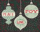 Jolly Holiday Ornaments Peace Love Joy