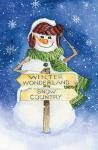 Snowman Saying III on Blue