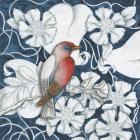 Arts and Crafts Bird Indigo I