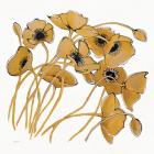 Gold Black Line Poppies II