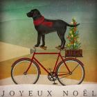 Black Lab on Bike Christmas