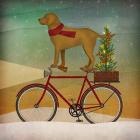 Yellow Lab on Bike Christmas