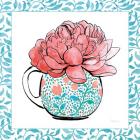 Floral Teacup I Vine Border