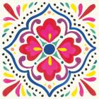 Floral Fiesta White Tile V