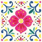 Floral Fiesta White Tile IX