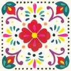 Floral Fiesta White Tile XII