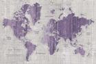 Old World Map Purple Gray