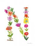 Floral Alphabet Letter XIV