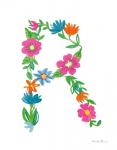 Floral Alphabet Letter XVIII