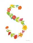 Floral Alphabet Letter XIX