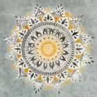 Mandala Delight I Yellow Grey