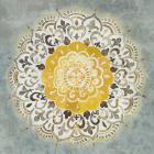 Mandala Delight IV Yellow Grey