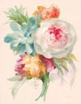 Garden Bouquet I on Peach Linen