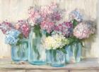 Hydrangeas in Glass Jar Pastel Crop