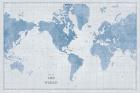 World Map White and Blue