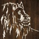 White Lion on Dark Wood