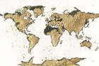 World Map Gold Leaf