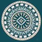 Lovely Llamas Mandala II Blue Green