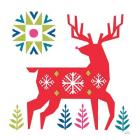 Geometric Holiday Reindeer I Bright