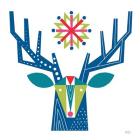 Geometric Holiday Reindeer II Bright