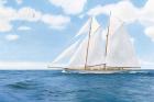 Majestic Sailboat White Sails