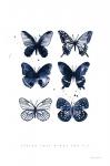 Six Inky Butterflies Blue
