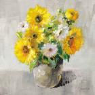 Sunflower Still Life I on Gray