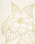 Gold Gardenia Line Drawing Crop