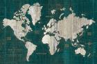 Old World Map Teal