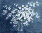 Fresh White Bouquet Dark Blue