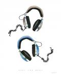 Headphones Love Blue Gray