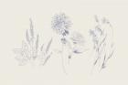 Flowers on White VIII Blue