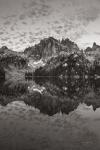 Baron Lake Monte Verita Peak Sawtooh Mountains I BW