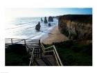 High angle view of rocks on the beach, Twelve Apostles, Port Campbell National Park, Victoria, Australia