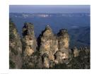 High angle view of rock formations, Three Sisters, Blue Mountains, New South Wales, Australia