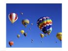 Low angle view of hot air balloons rising, Albuquerque International Balloon Fiesta, Albuquerque, New Mexico, USA