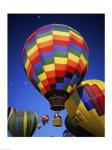 Low angle view of hot air balloons rising, Albuquerque International Balloon Fiesta, Albuquerque, New Mexico, USA