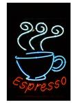 Glowing Neon Sign of an Espresso Coffee Cup