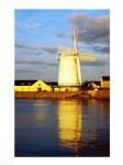 Reflection of a traditional windmill in a river, Blennerville Windmill, Tralee, County Kerry, Ireland