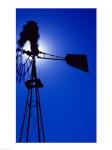 Silhouette of a windmill, American Wind Power Center, Lubbock, Texas, USA