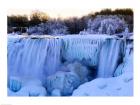 Waterfall frozen in winter, American Falls, Niagara Falls, New York, USA