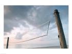 Low angle view of a volleyball net on the beach, Red Reef Park, Boca Raton, Florida, USA