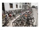 Bicycles parked outside a building, Beijing, China