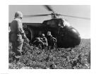 Korea, US Marine Corps, soldiers exiting military helicopter