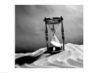 Close up of hourglass on sand