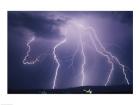 Lightning bolts striking the earth