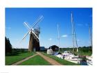 Drainage windmill at the riverside, Horsey Windpump, Horsey, Norfolk, East Anglia, England