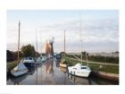 Drainage windmill at the riverside, Horsey Windpump, Horsey, Norfolk, East Anglia, England