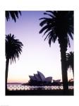 Silhouette of a opera house at dusk, Sydney Opera House, Sydney, Australia
