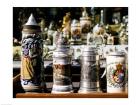 Close-up of beer steins, Bavaria, Germany